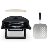 thumbnail of H.Koenig GINO640, forno pizza a gas, acciaio inox, superficie 32cm, girevole a 360°, pietra Cordierite, fino 500°C, piedi pieghevoli, pala per pizza