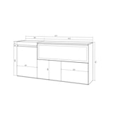 thumbnail of Sideboard, Küche, Schrank, Dielenschrank, 160, 3 Türen, XXL-Elektrokamin, Modern style, Schwarz _ 424_7