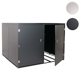 thumbnail of PROREGAL 4er-Fahrradgarage HxBxT 160x222x208cm abschließbar Metall Anthrazit Gerätehaus Fahrradbox mit Ablage