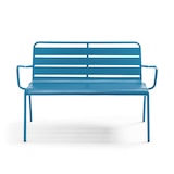 thumbnail of Banc de terrasse en métal bleu pacific - Oviala