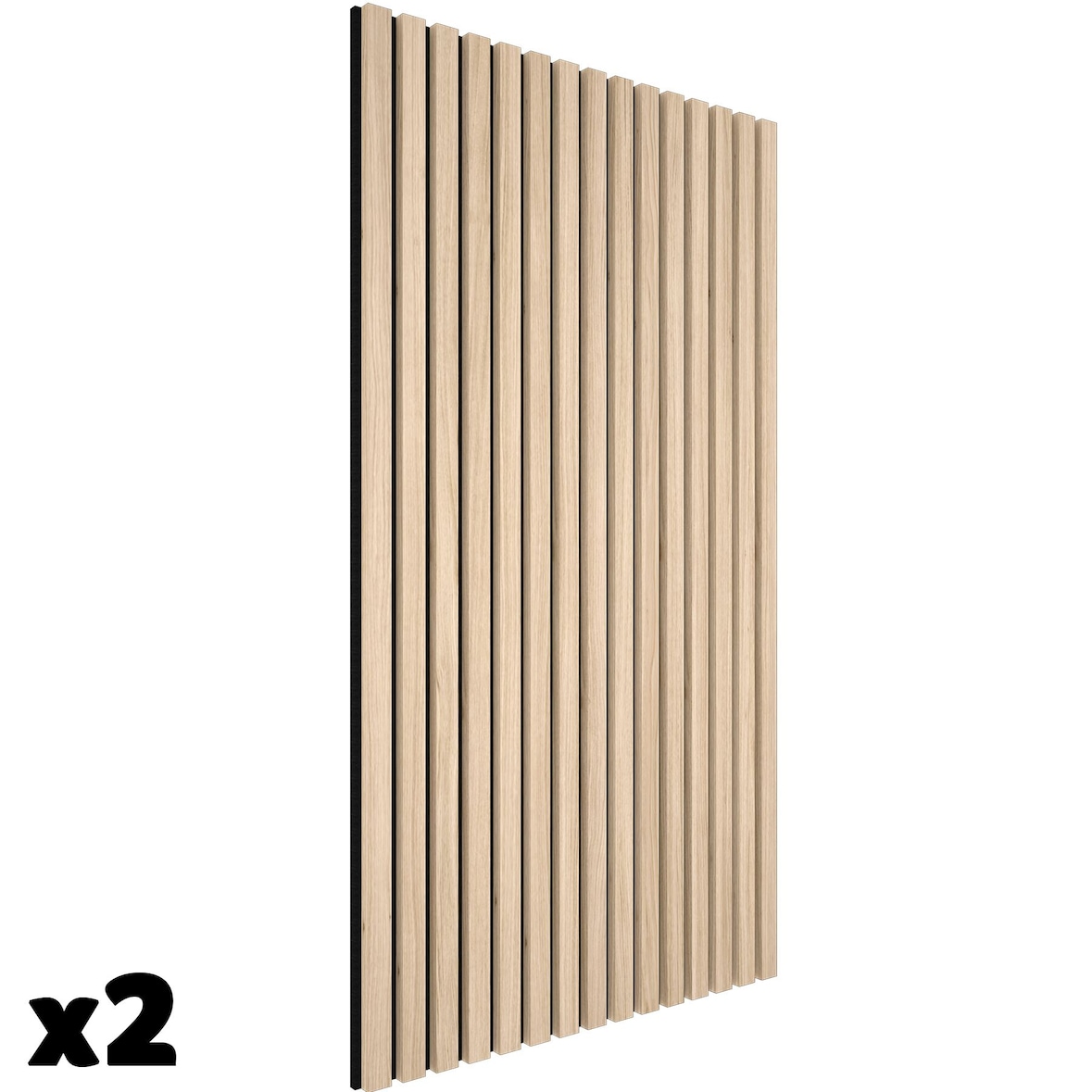 tectake Pannelli acustici Sonic Wall II fonoassorbenti MDF impiallacciatura legno rovere chiaro 110x50x1.8cm isolamento acustico