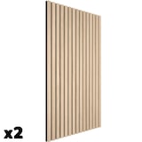 thumbnail of tectake Pannelli acustici Sonic Wall II fonoassorbenti MDF impiallacciatura legno rovere chiaro 110x50x1.8cm isolamento acustico