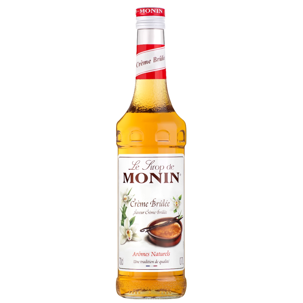 MONIN - Sirop Saveur Crème Brulée 70 cl pour boissons chaudes, dessert drinks ou frappés