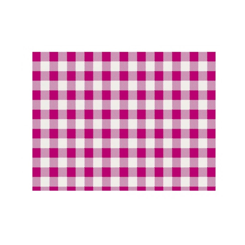 Verpakking van 500 individuele tafelkleden Gedecoreerd papier Vichy Magenta 28x40.5 Offsetdruk 80gr