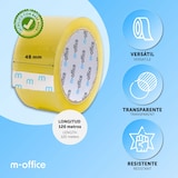 thumbnail of m-office Cinta Adhesiva Transparente, Cinta de Embalar Adhesiva para Embalaje de Cajas, Envíos, Mudanzas y Manualidades (48mmx120m, x48)