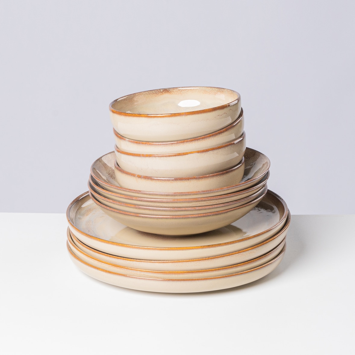 Gipfelstück Tafelservice 12-tlg für 4 Personen, postsicher, Serie NEBELWALD