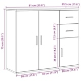 thumbnail of vidaXL Sideboard Artisan-Eiche 91x29,5x75 cm Holzwerkstoff