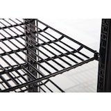 thumbnail of Vitrina refrigerada con puerta curva, 4 estantes, plástico/cristal, 169 x 51,5 x 48,5 cm, refrigeración por aire, 235 L, negra, Polar DP289