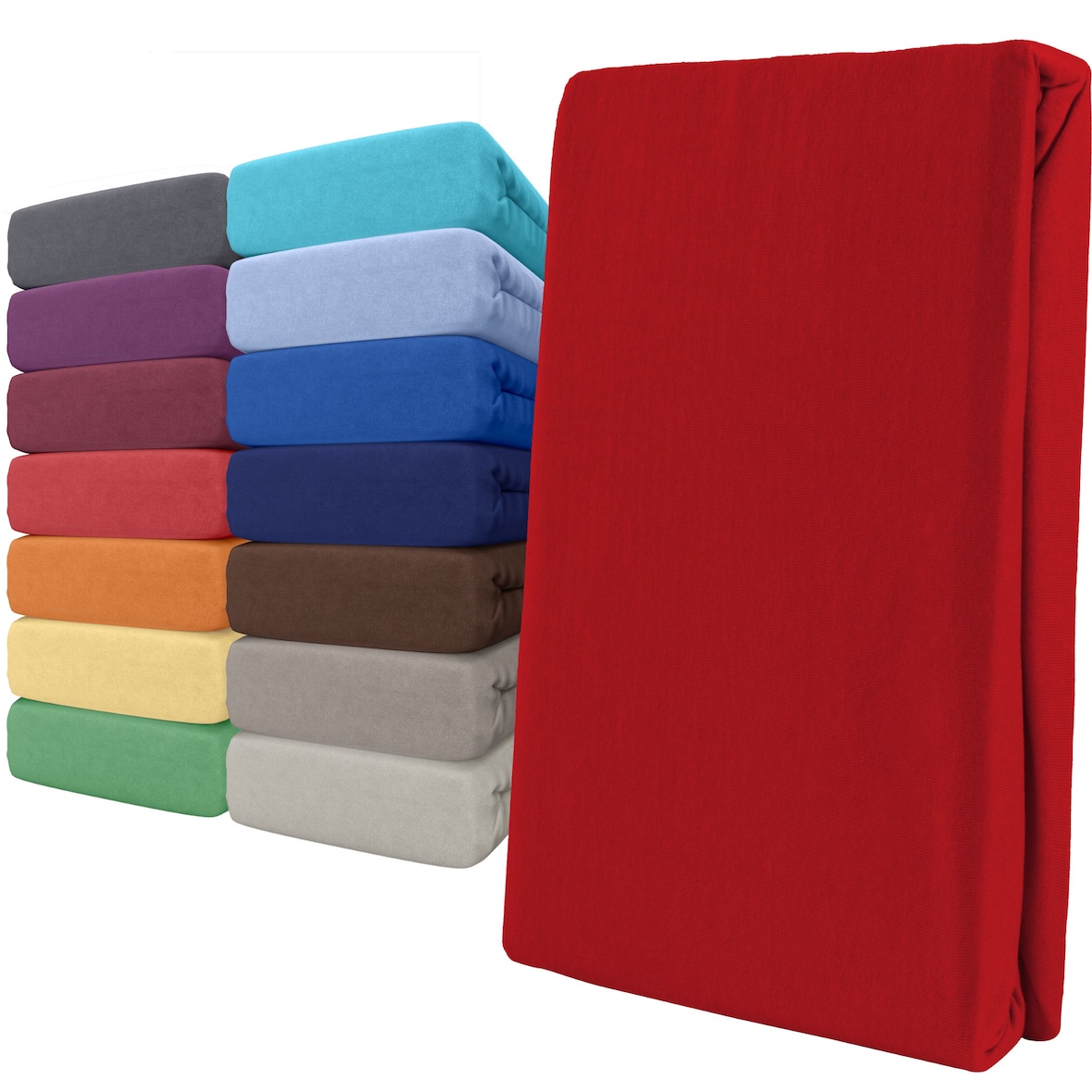 Spannbettlaken Boxspringbett 100% Baumwolle 180-200x220 cm Rot