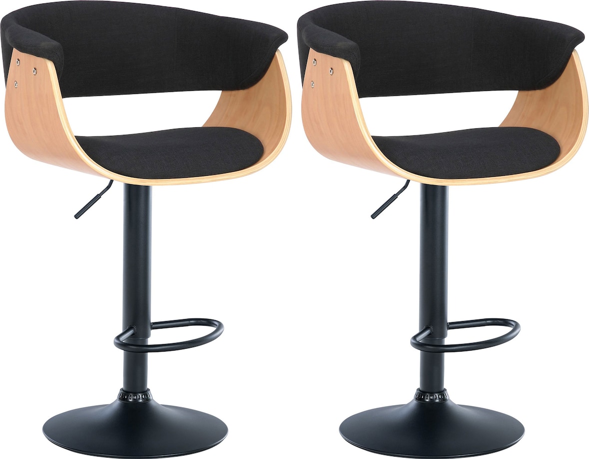 2er Set Barhocker Vestal natura/schwarz/Stoff