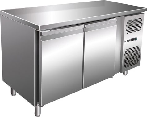 Gastro Edelstahl Kühltisch Kühltheke 2 Türen 115 L -2/+8°C Umluftkühlung