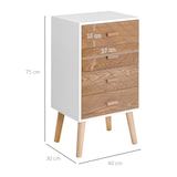 thumbnail of Mesita de Noche Madera con 4 Cajones Comoda Rústica Cajonera Mesilla Mueble para Dormitorio Armario Almacenamiento 40x30x75 cm