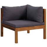 thumbnail of vidaXL Ecksofas 2 Stk. mit Dunkelgrauen Kissen Massivholz Teak