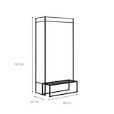 thumbnail of Portant vêtements métal noir 80x165cm