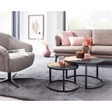 thumbnail of Runde Couchtische, 2er Set, Mango Massivholz/Steinoptik, Modernes Design. 60x60x36 cm | Kadima Design