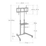 thumbnail of SVITA NONSAN In hoogte verstelbare TV-standaard Tv-trolley Tv-standaard Vergrendelbare wielen Laptopplank Zwart