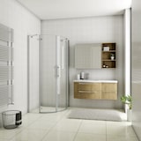 thumbnail of AICA Mampara de ducha curva abatible,cromado,vidrio antical 6mm,(870-885)x(870-885)x1950mm