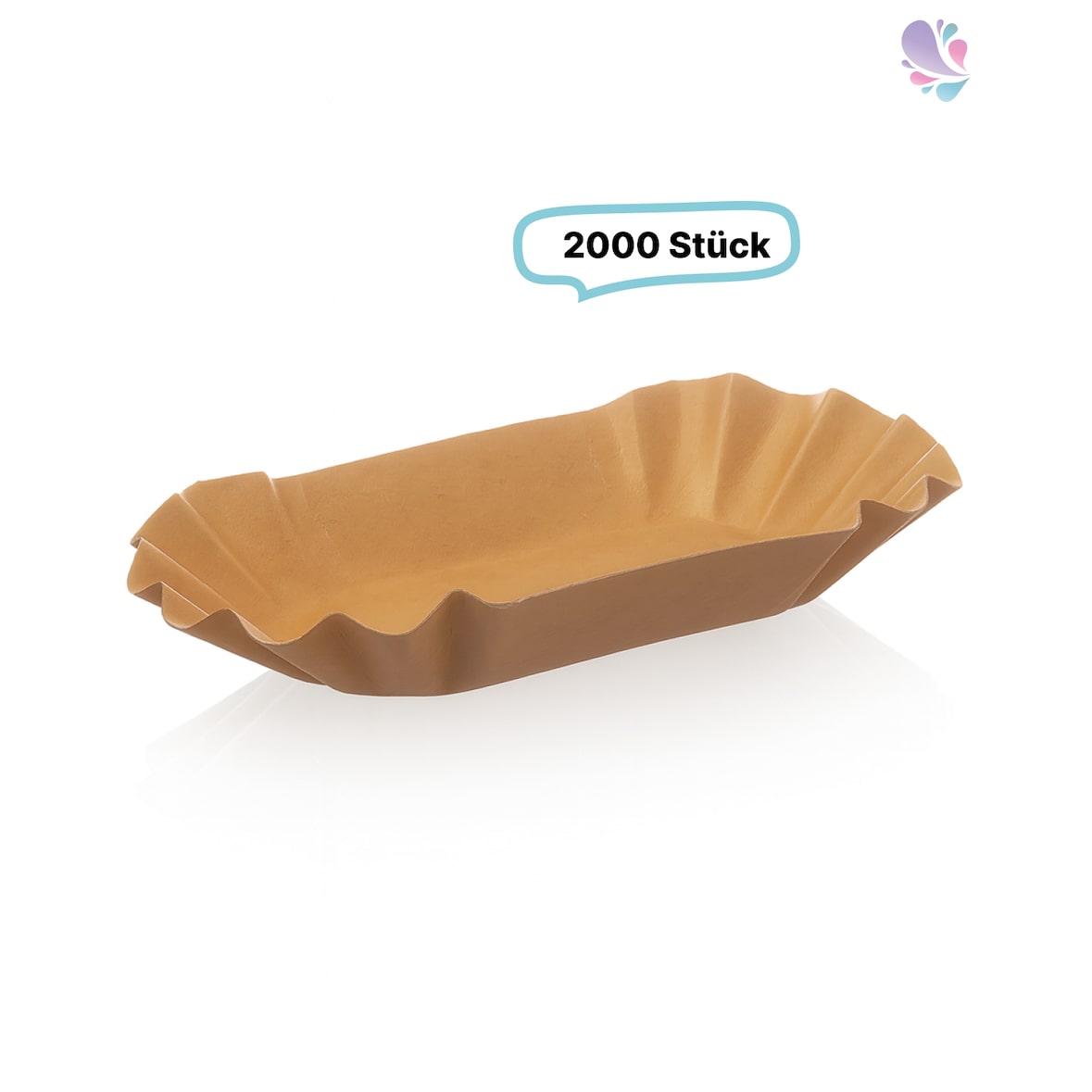 Pappschalen Pommesschalen medium 2.000 Stk, to go, take away, biologisch abbaubar, nachhaltig, kunststofffrei