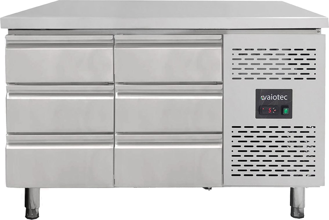 vaiotec Kühltisch / 6 Schubladen - Monoblock, 1360 x 700 mm