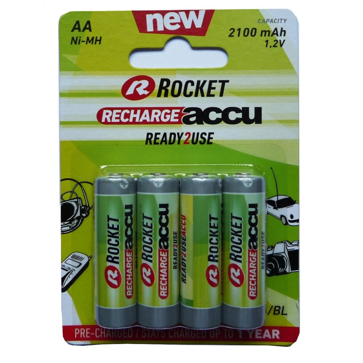 Rocket Ready 2 Use R6-AA-Mignon 2100 mAh - 4er Blister
