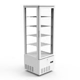 thumbnail of Vitrina refrigerada con 1 puerta, 4 estantes, acero inoxidable/cristal, 160x51.5x55.3 cm, refrigeración por aire, 237L, blanca, TOPLINE 10589 Vaiotec