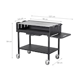 thumbnail of METRO PROFESSIONAL Barbacoa de carbón con ruedas, 137 x 68 x 94 cm, funda protectora y mesa lateral, acero/acero inoxidable, negro