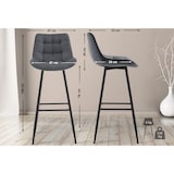 thumbnail of Barkruk Dartford donkergrijs/Fluweel