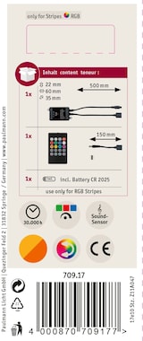 thumbnail of Paulmann YourLED Sensor RGB-Sound 12V max. 60W Schwarz 70917