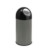 thumbnail of V-part Afvalbak met pushdeksel en binnenemmer 40 ltr - metallic, zwart