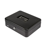 thumbnail of HMF Geldkassette abschließbar, Kasse mit Münzeinsatz, 5 Münzfächer, 30 x 24 x 9 cm, Schwarz