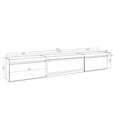 thumbnail of TV-Meubel, Lowboard, Woonkamer, Eetkamer, 267x35x45cm, Elektrische haard XXL, Hangend, Moderne stijl, Zwart _ 492_23