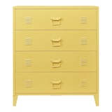thumbnail of Helloshop26 - Praktische Metallkommode für Eingangsbereich Wohnzimmer oder Schlafzimmer mit 4 Schubladen Stahl 92 x 80 x 40 cm gelb 03_0009307