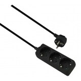 thumbnail of Helos Steckdosenleiste CLASSIC, 3-fach, schwarz, 1,5m, ohne Schalter