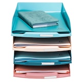 thumbnail of Exacompta - Réf. 111606SETD - Set de 4 corbeilles à courrier COMBO STYLI Skandi - 34,6 x 25,5 x 24,3 cm - pour format A4+ - 4 couleurs assorties