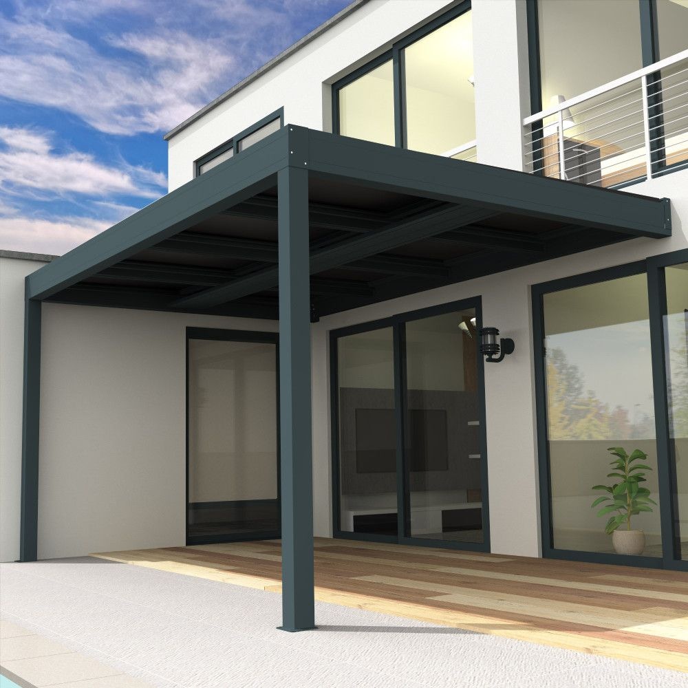 Pergola solaire Santa 4,642x3,999 M 8 panneauxx (Gris Anthracite) Intersun