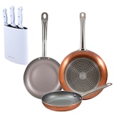 thumbnail of BERGNER - Set 3 Padelle in Alluminio Pressato Ø18/22/26cm Adatte per Induzione Optimum Plus con Set 3 coltelli con supporto in acciaio inossidabile