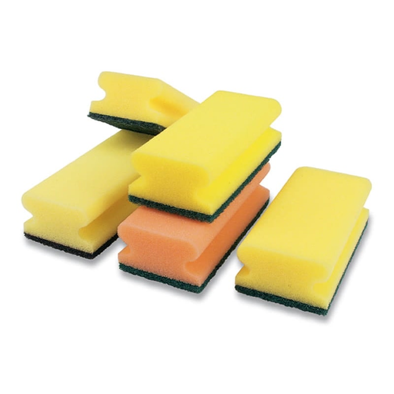 100x Scheuerschwämme 15 x 7 cm gelb grün