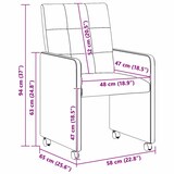 thumbnail of vidaXL Esszimmerstühle mit Rollen 2 pcs Hellgrau 58 x 65 x 94 cm Stoff