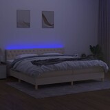 thumbnail of vidaXL Boxspringbett mit Matratze & LED Creme 200x200 cm Stoff