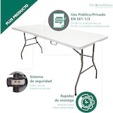 thumbnail of Pack Mesa Plegable con 2 Bancos Solid 180cm portátiles | Normativa Uso público | 6/8 Personas | Carga 150 kg Mesa y 300 kg por Banco The HomeWeeks