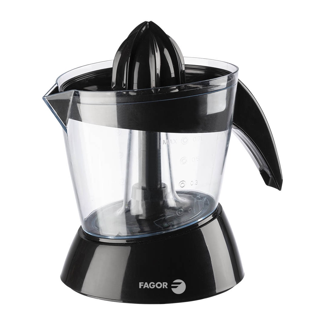 FAGOR - Exprimidor eléctrico ZUMIX 40W. Capacidad de 0,7L y dos conos incluidos. Piezas totalmente desmontables y aptas para lavavajillas.