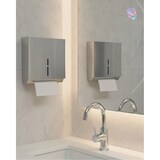 thumbnail of Falthandtuchspender, Papierhandtuchspender EDELSTAHL matt, mit Sichtfenster, Kapazität: 600 Faltpapiere, abschließbar