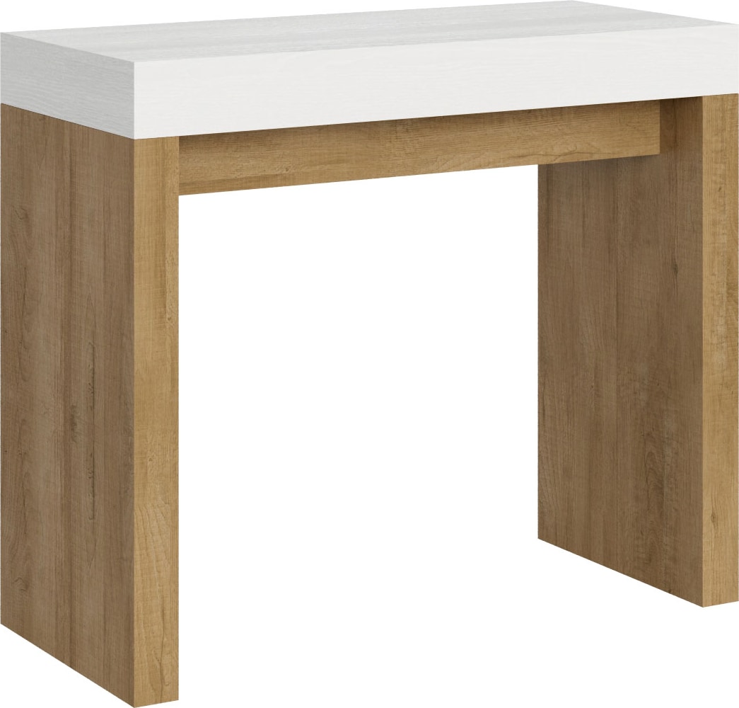 Itamoby -  Ausziehbare Konsole 90x40/196 cm Roxell Mix Small White Ash Top - Struktur aus Natureiche