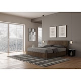 thumbnail of Bett mit Lattenrost 160x200, geneigtem Kopfteil aus Demas-Walnussholz