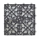 thumbnail of Paquete de 48 baldosas de piedra negra con clip