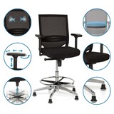 thumbnail of Luxe verhoogde bureaustoel TOP WORK 77 Stof / netstof, zwart (max. 79 cm hoog) hjh OFFICE