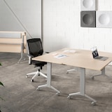 thumbnail of Mesa Rocada com tampo rebatível 140x80cm alumínio/cor carvalho