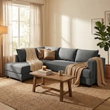 thumbnail of Divano design angolare 3 posti moderno in tessuto grigio Alhena-DI47753SXGS