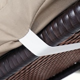 thumbnail of Espreguiçadeira em poli-rattan HWC-A51, espreguiçadeira de jardim para relaxar ~ Castanho Premium, almofadas creme