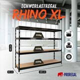 thumbnail of Profi Schwerlastregal Rhino | HxBxT 180x240x60cm | 4 Spanplatten-Ebenen 8mm | Fachlast 450kg | Schwarz